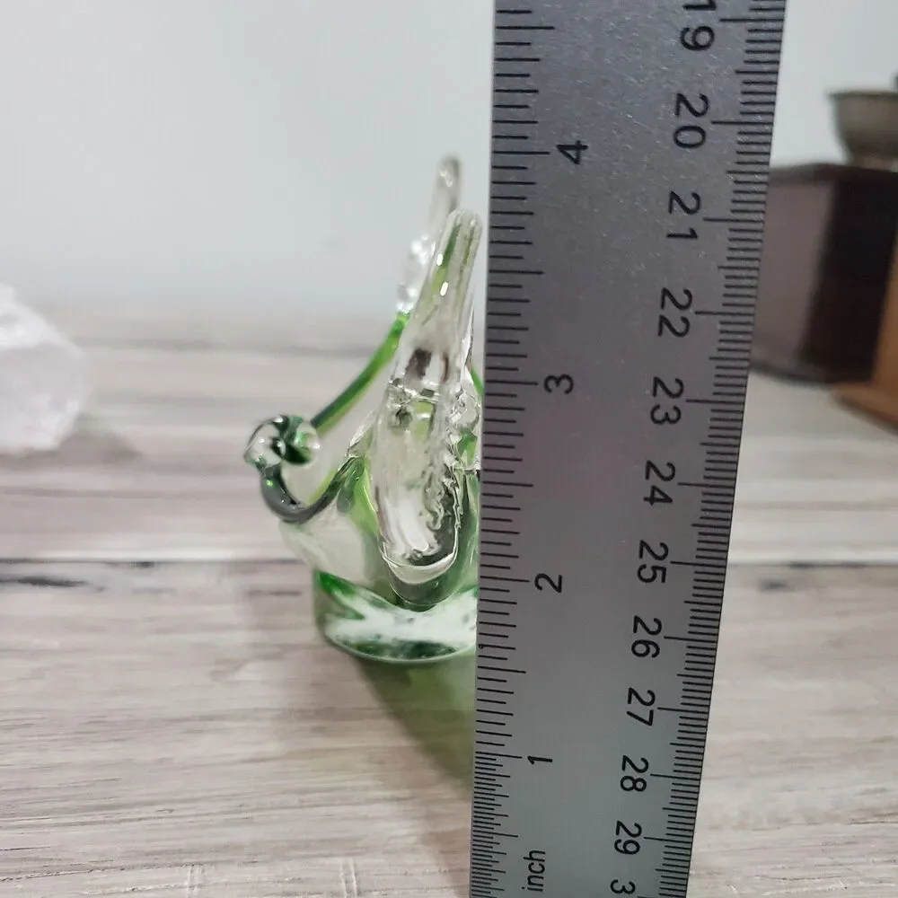 Vintage Art Glass Gondola Boat Green Sommerso Mid Century Italy